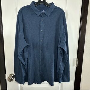 George Super Soft Knit Button-Down Shirt Blue | Men’s 3XL